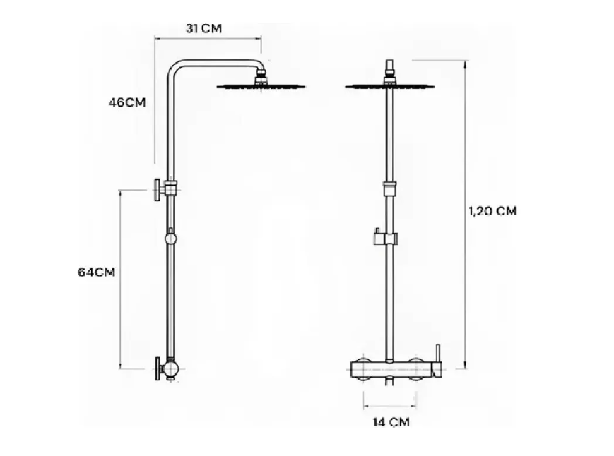 Miniatura 3 de Columnas De Ducha Negra Kit Mango Ducha